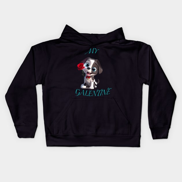 My cute Galentines puppy Kids Hoodie by sailorsam1805